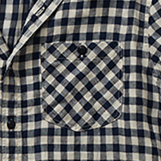 Blue-White Shirt Pocket Detail