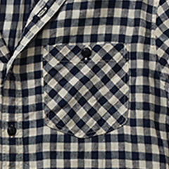 Blue-White Shirt Pocket Detail